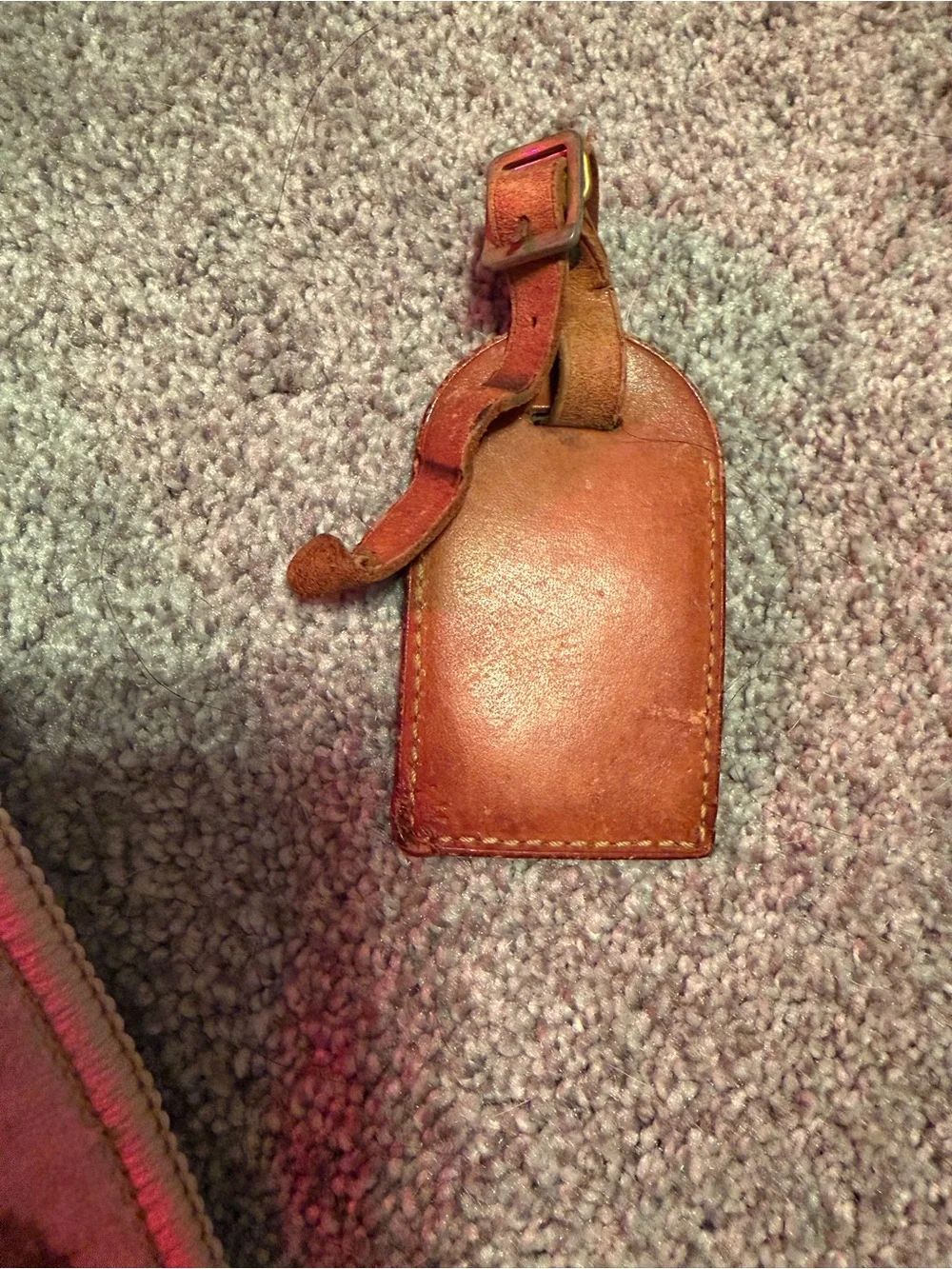 Louis Vuitton Leather Luggage Tag in Tan